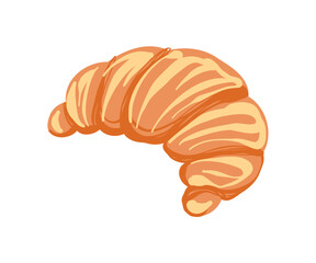 Hand drawn croissant. Food, sweets, pastries. Vector illustration in flat style.