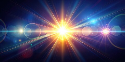 Fototapeta premium Realistic lens flare and light leaks from strong sun backlight, sun, flare, light, leaks, realistic, nature, photography