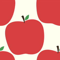 red apple hand drawn minimal shape seamless pattern