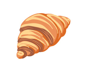 Hand drawn croissant. Food, sweets, pastries. Vector illustration in flat style.