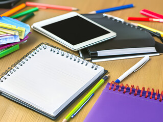 Open notebook with blank page and pen, perfect for writing notes or jotting down ideas