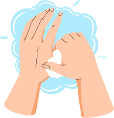 Cleaning Thumbs Illustration