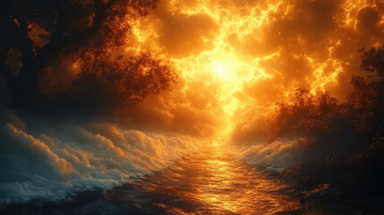 Naklejka premium Autumn Mood. beautiful mystical fantasy artwork