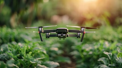 Aerial Survey by Agronomist Drone Over Vast Healthy Vegetable Field in Bright Daylight