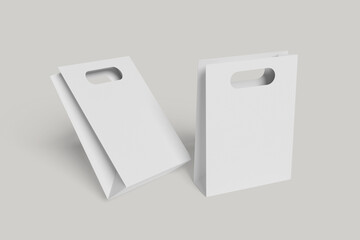 blank shopping paper bag isolated on a white background