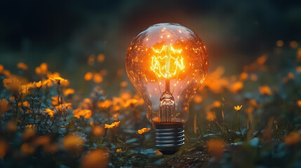 Creative light bulb. Think differently creative idea concept
