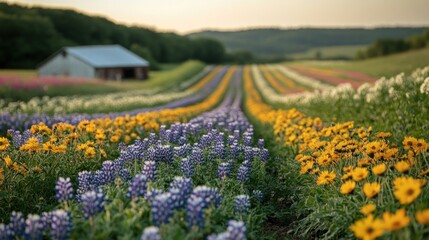 Colorful Flower Field