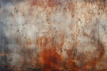 Processed collage of old rusty metal sheet texture in daylight. Background for banner