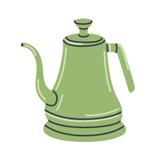 Obraz premium Vintage electric kettle. Doodle retro style teapot. Hand drawn isolated pastel vector illustration.
