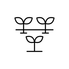 Fototapeta premium Seeding plant outline icons, minimalist vector illustration ,simple transparent graphic element .Isolated on white background