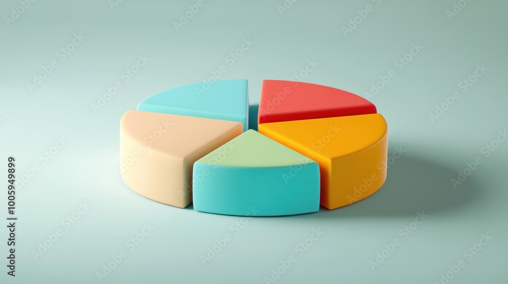 Aufkleber a colorful pie chart model representing data segmentation in a playful design.