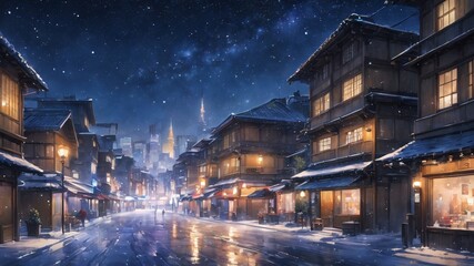 anime japan winter background