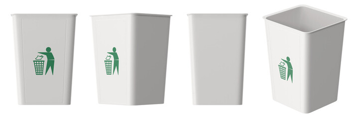 white interior Trash can