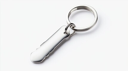 Shiny silver keychain with a simple design, perfect for adding a sleek touch to your keys or as a stylish gift accessory.