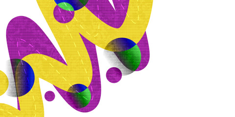 Abstract and Geometric Background with Pink and Yellow Shapes, Overlay Elements and Texture Effect