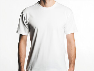 T-shirt on man torso, front view