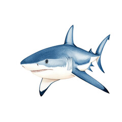 Fototapeta premium Shark illustration, transparent background.