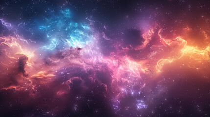 Fototapeta premium Space background with stardust and shining stars. Realistic cosmos and color nebula. Colorful galaxy