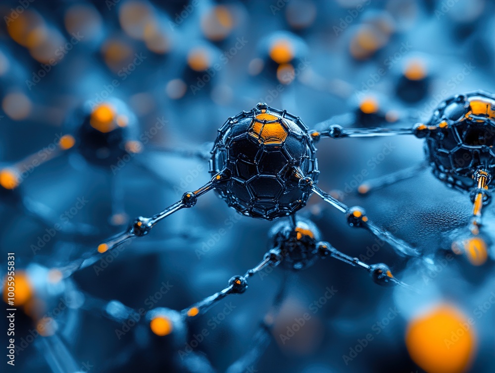 Wall mural abstract network structure: exploring the connections of science