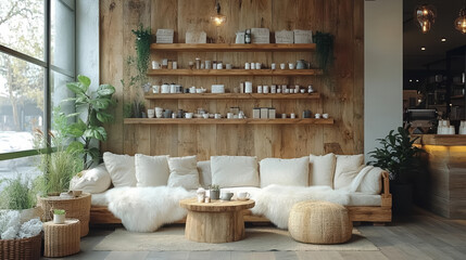 coffee shop with a Nordic-inspired interior