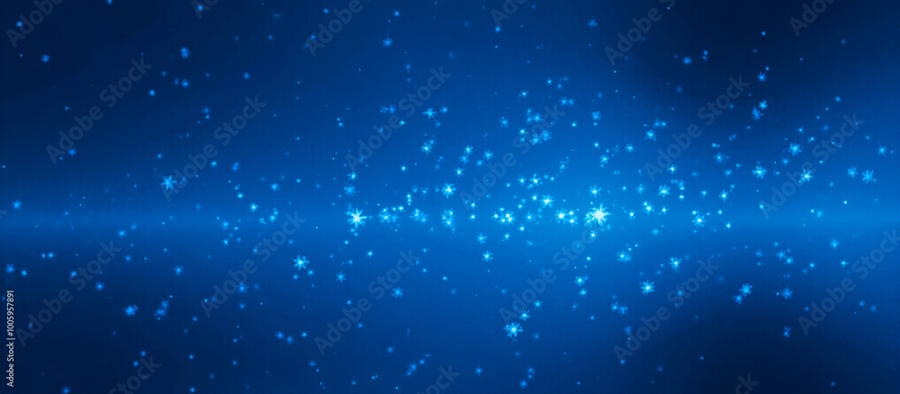 Poster abstract blue bokeh background for creative design, modern light dot pattern on gradient blue, versa