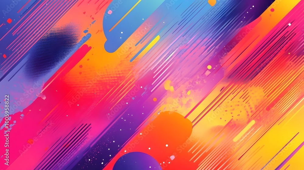 Poster vibrant and dynamic abstract background featuring captivating geometric patterns textured brushstrok