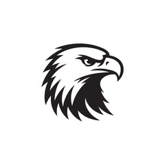 Abstract Eagle or Hawk Head Vector Isolated on White - Mascot and Branding Template.