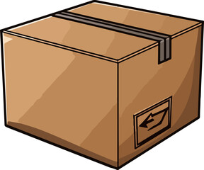 Shipping cardboard box clip art