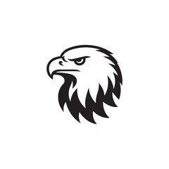 Abstract Hawk Head Vector Illustration - Emblem or Mascot Template.