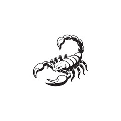 Scorpion Silhouette Isolated on White - Vector Template for Mascot & Branding. scorpion silhouette vector illustration. Vector illustration.
