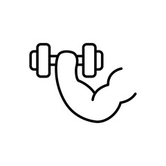 Fototapeta premium Weightlifting outline icons, minimalist vector illustration ,simple transparent graphic element .Isolated on white background