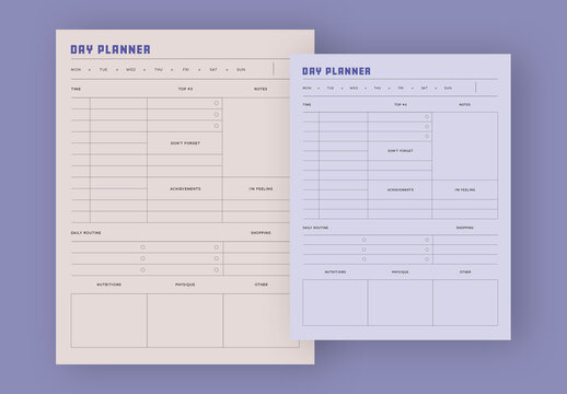 Simple Planner Templates With Pastel Colors