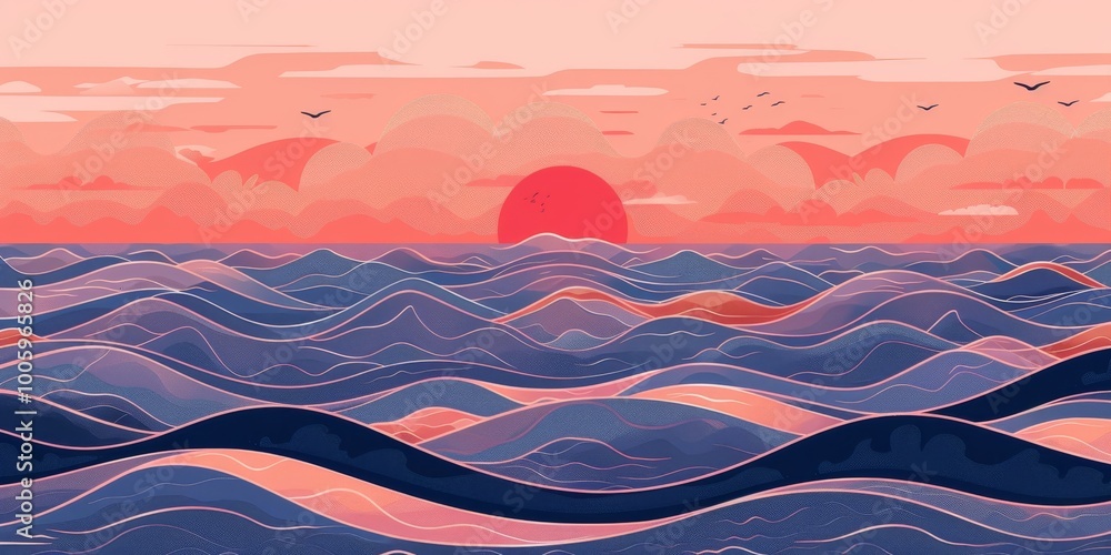 Poster repetitive lofi pattern with a calming layout.