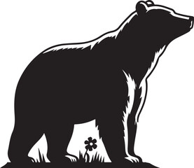 Flat Vector Icon of Grizzly or Polar Bear Silhouette for Animal Websites. Vector illustration.