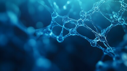 Abstract Blue Interconnected Network of Nodes