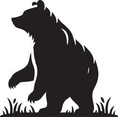 Wildlife App Icon - Grizzly or Polar Bear Silhouette in Flat Vector. Vector illustration.