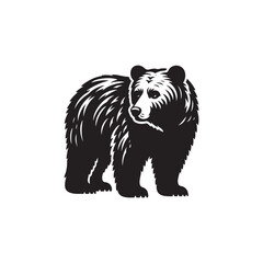 Grizzly and Polar Bear Silhouette Icon - Flat Design for Animal Apps. Vector illustration.
