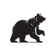 Flat Vector Grizzly and Polar Bear Silhouette Icon for Wildlife Websites. Vector illustration.