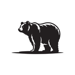 Flat Vector Grizzly and Polar Bear Silhouette Icon for Wildlife Websites. Vector illustration.