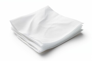 Top view of white paper napkin isolated on white background. Generative ai