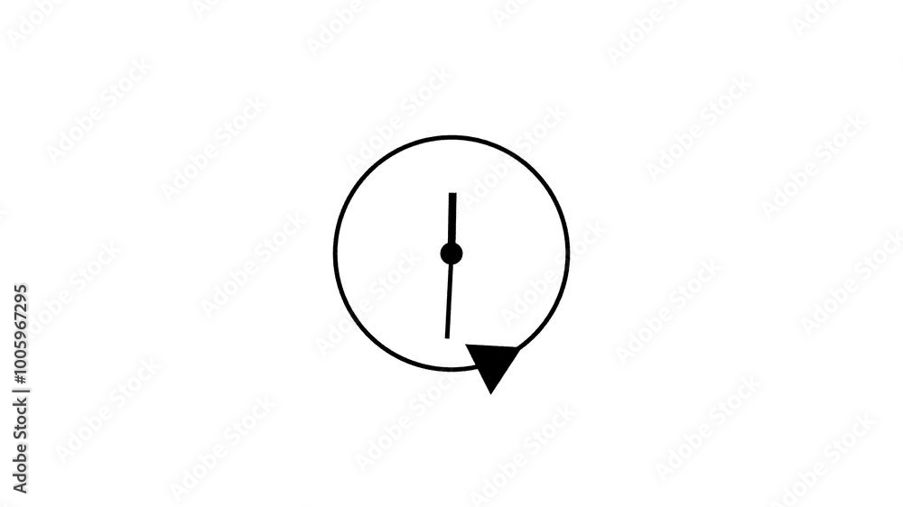 Poster stopwatch animated clock icon animation. 24 hour fast rotted clock icon animation.