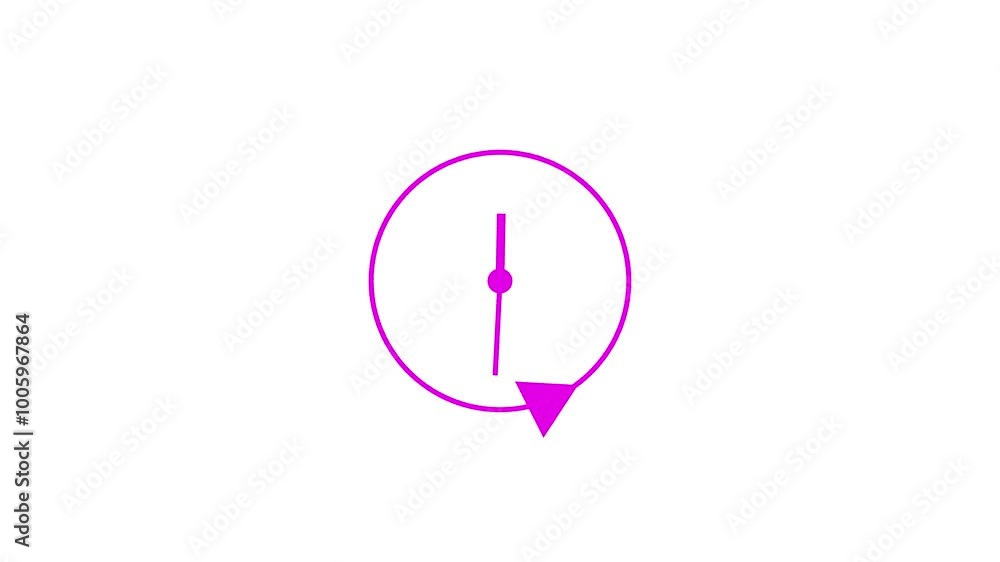 Poster stopwatch animated clock icon animation. 24 hour fast rotted clock icon animation.