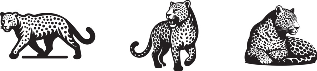 Leopard Icon - Symbol of Hunting and Courage in Vector Illustration.