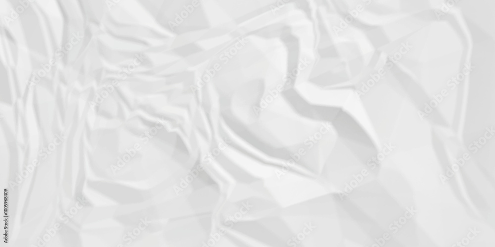 Poster vector empty crumpled paper background. white paper surface for background. white wrinkled paper tex