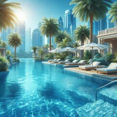 Blue Clean And Transparent Pool water