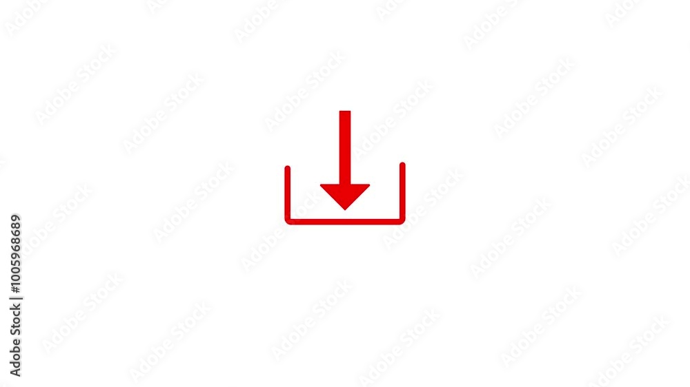 Poster loading icon with technology glitch. arrow move in to line and download flat icon.