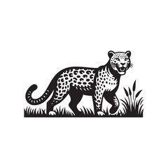 Leopard Illustration - Icon of Strength and Hunting Skills.
