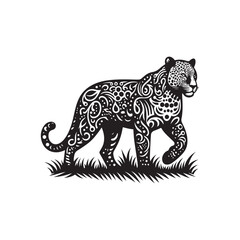 Courageous Leopard Icon - Vector Symbol of a Hunter.