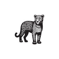 Courageous Leopard Icon - Vector Symbol of a Hunter.