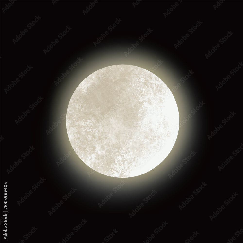 Wall mural full moon glow illustration material